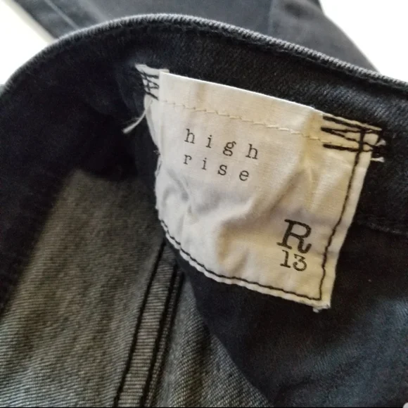 R13 High Rise Skinny Jeans Size 27 Faded Black - Picture 6 of 8